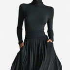 Women High Waist Maxi Skirt Side Slit