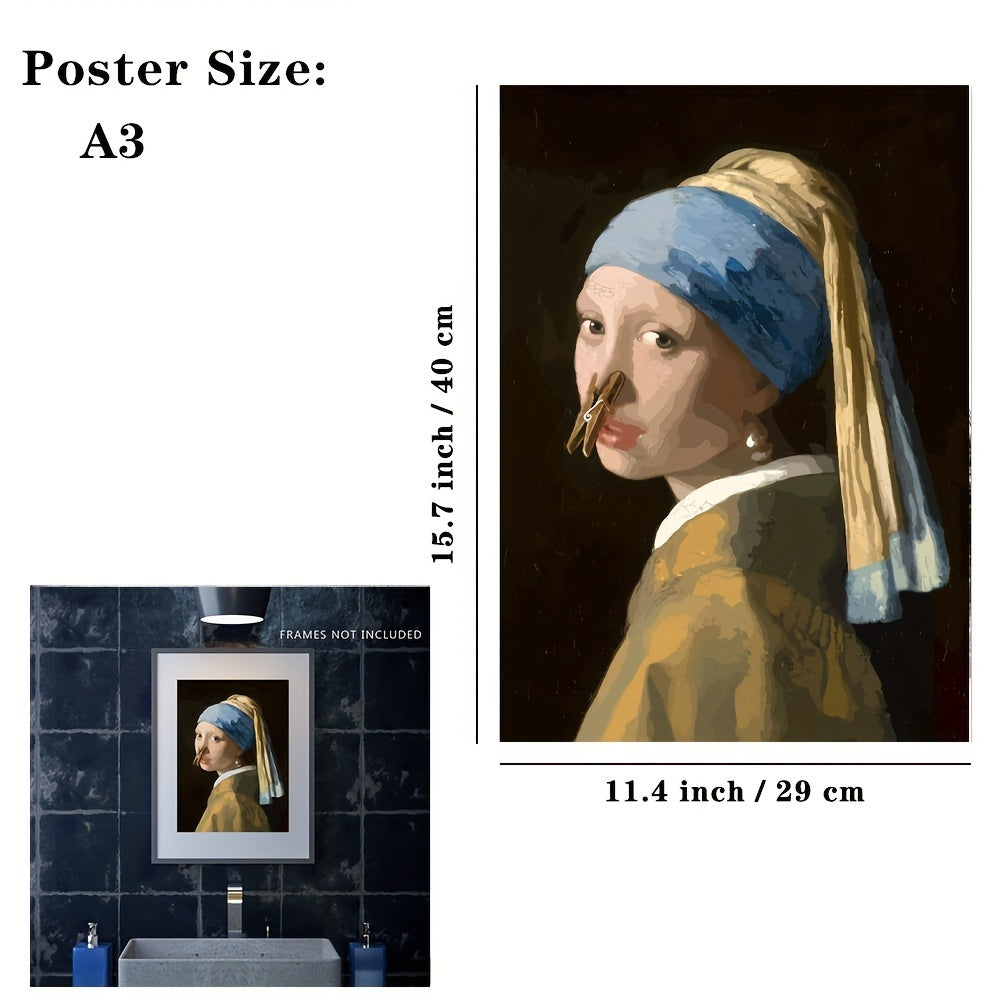 Neela | Bathroom Wall Poster | Funny, Waterproof | 15.7"x11.4"
