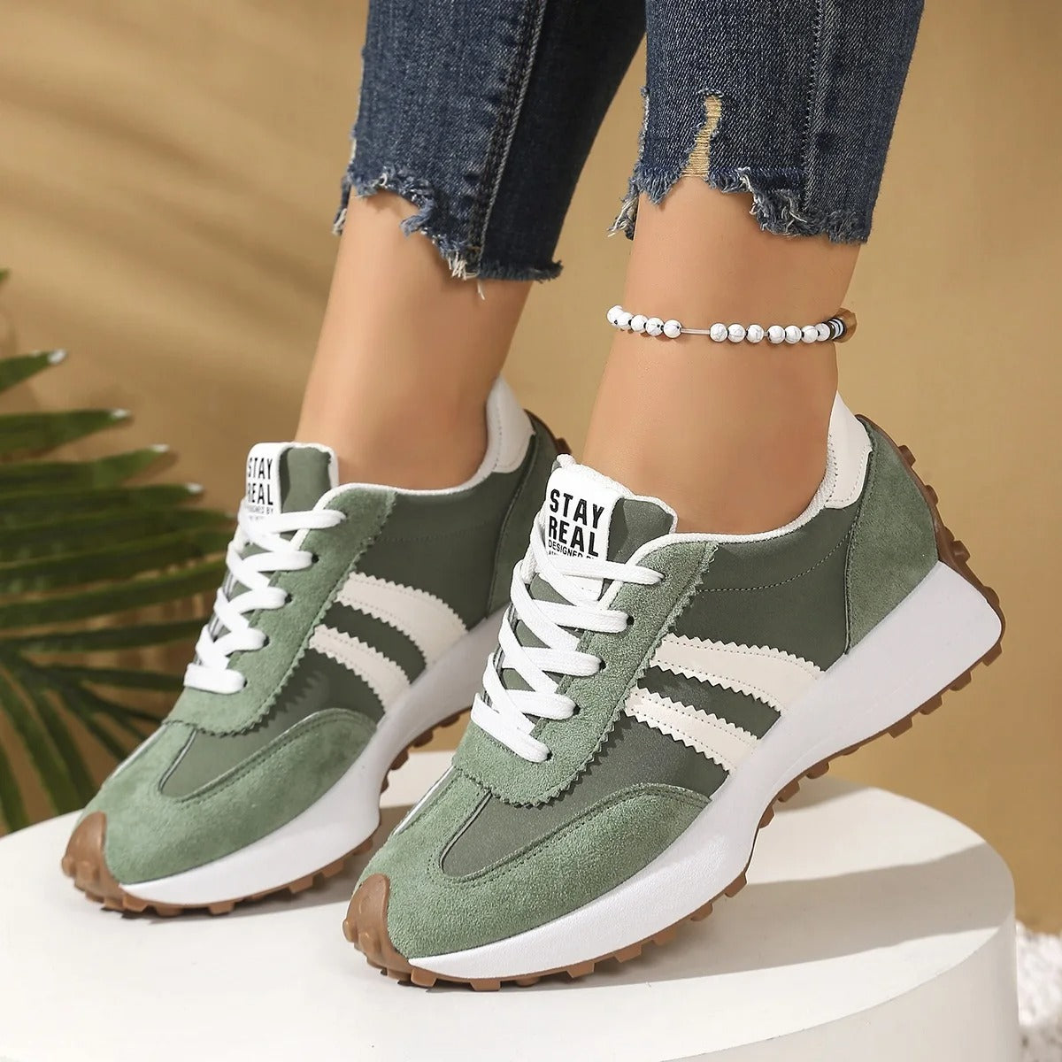 Aria | Women Retro Platform Chunky Sneakers Lace Up