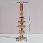 Indra | Glass Candlestick Set | Minimalist Table Decor | Lacquered, Romantic