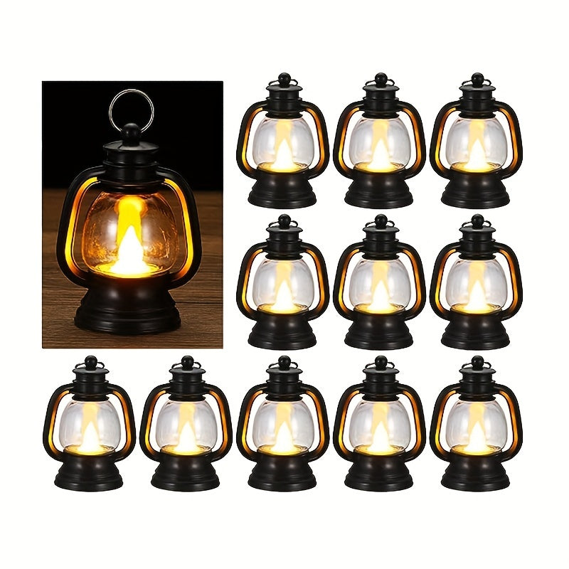 Christmas LED lantern lights 12 pack vintage mini flickering design