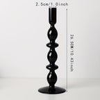 Indra | Glass Candlestick Set | Minimalist Table Decor | Lacquered, Romantic