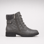 Zinnia | Women's Ankle Boots | Leather, Side Zipper, Block Heel