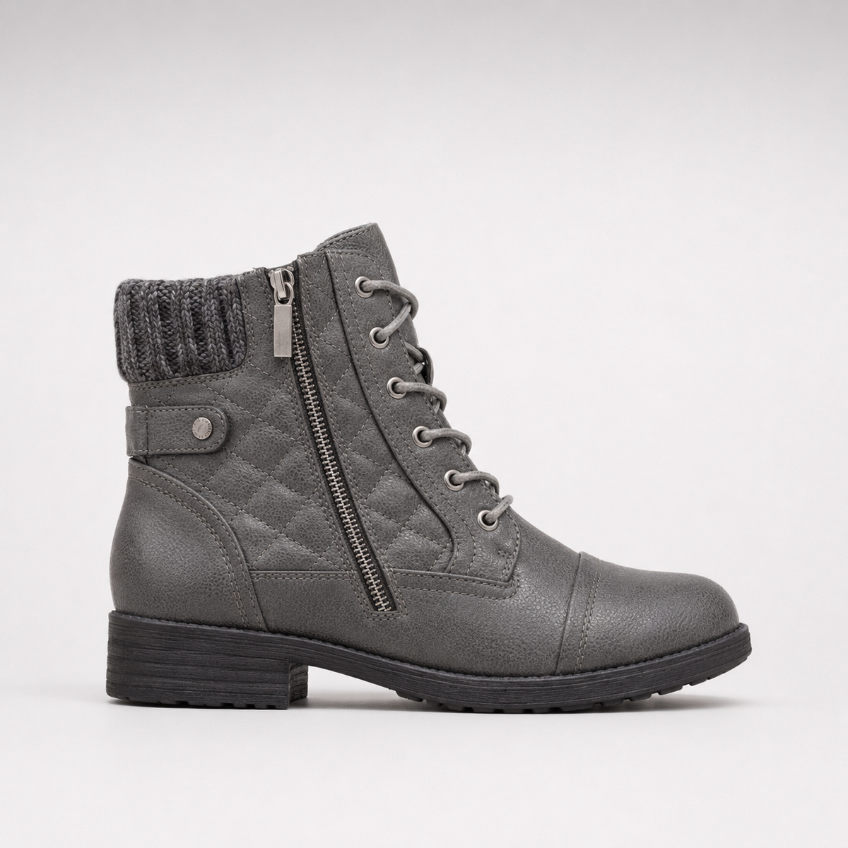 Zinnia | Women's Ankle Boots | Leather, Side Zipper, Block Heel