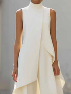 Talia | Women's Two-Piece Set | Asymmetric Top & Wide-Leg Pants | Business