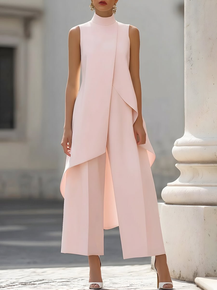 Talia | Women's Two-Piece Set | Asymmetric Top & Wide-Leg Pants | Business