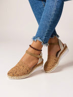Jolie | Women's Boho Crochet Platform Sandals | Ankle Strap