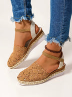 Jolie | Women's Boho Crochet Platform Sandals | Ankle Strap