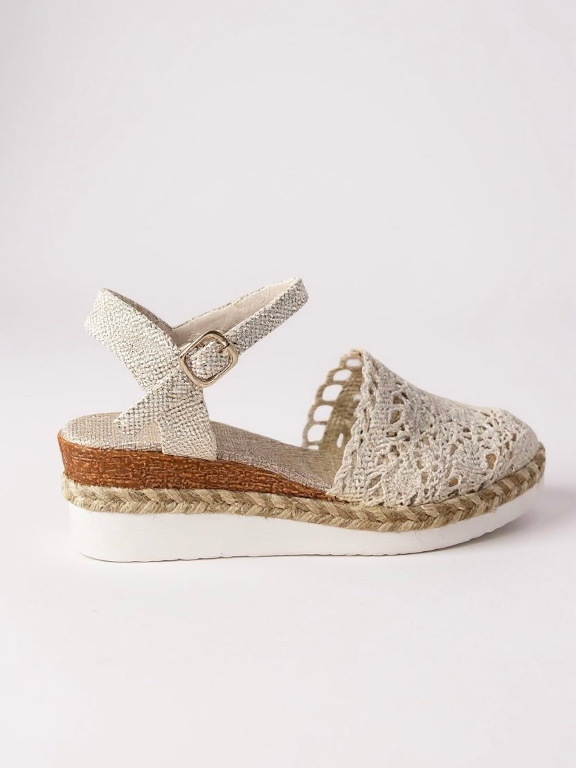 Jolie | Women's Boho Crochet Platform Sandals | Ankle Strap