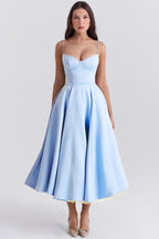 Marlow | Women's Midi Cocktail Dress | Swing Skirt, Built-In Cups