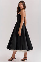 Marlow | Women's Midi Cocktail Dress | Swing Skirt, Built-In Cups