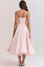 Marlow | Women's Midi Cocktail Dress | Swing Skirt, Built-In Cups