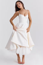 Marlow | Women's Midi Cocktail Dress | Swing Skirt, Built-In Cups