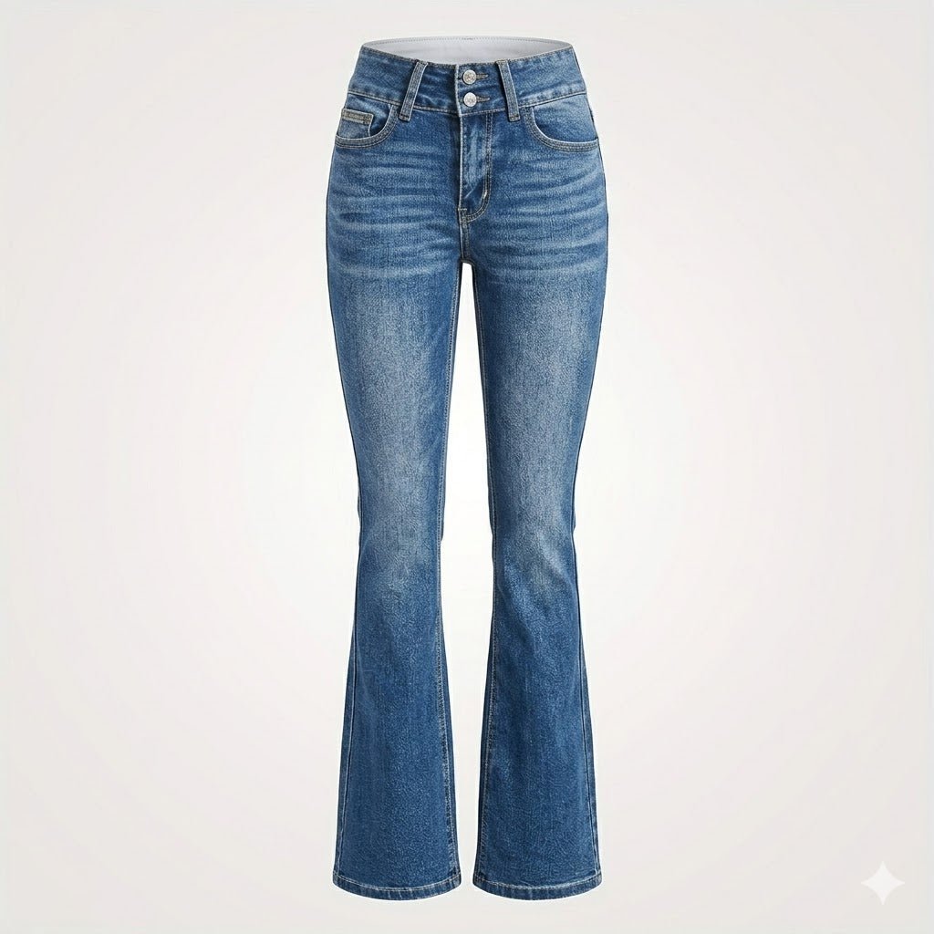 Ximena | Women's Flared Jeans | High Waist, Figure-Hugging Fit | Blue