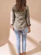 Women Denim Jacket Button Front Chest Pockets Shirt Collar | Selene