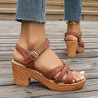 Maeve | Women's Wedge Sandals | Braided Strap, Ankle Buckle | Boho