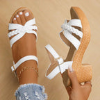 Maeve | Women's Wedge Sandals | Braided Strap, Ankle Buckle | Boho