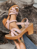 Maeve | Women's Wedge Sandals | Braided Strap, Ankle Buckle | Boho