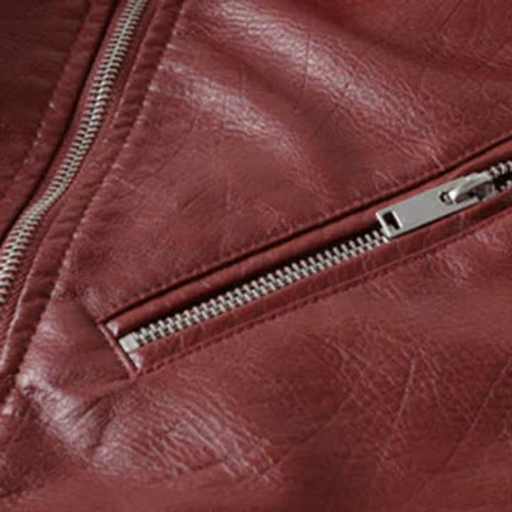 Jolie | Women's Faux Leather Biker Jacket | Zip-Up, Belted Waist | Short