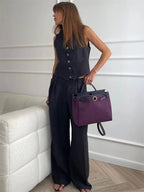 Saoirse | Women's Linen Two-Piece Set | Wide-Leg Trousers & Vest | Summer