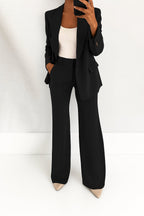 Women Oversized Blazer Set 2 Piece Wide Leg Trousers | Delphine