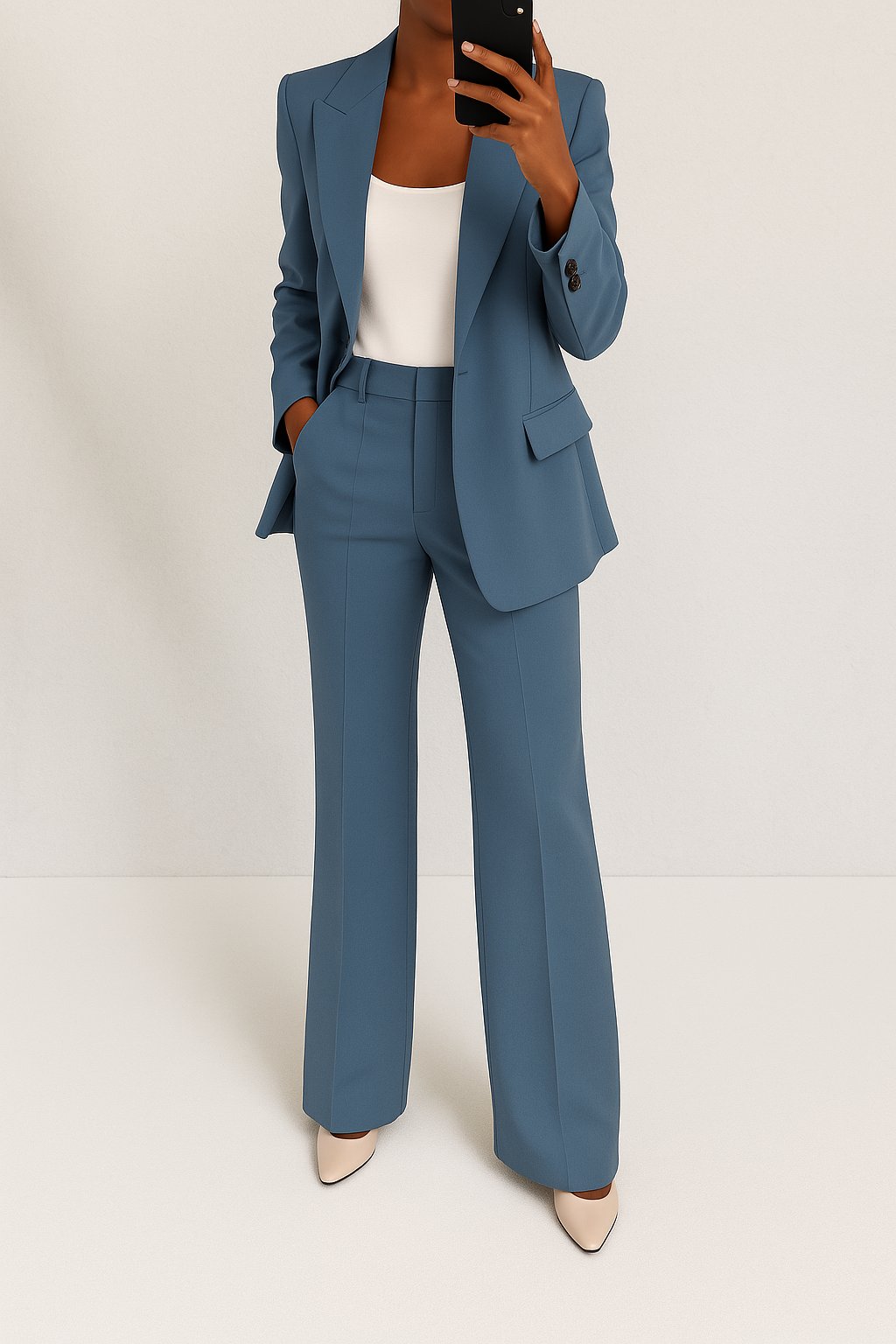 Women Oversized Blazer Set 2 Piece Wide Leg Trousers | Delphine