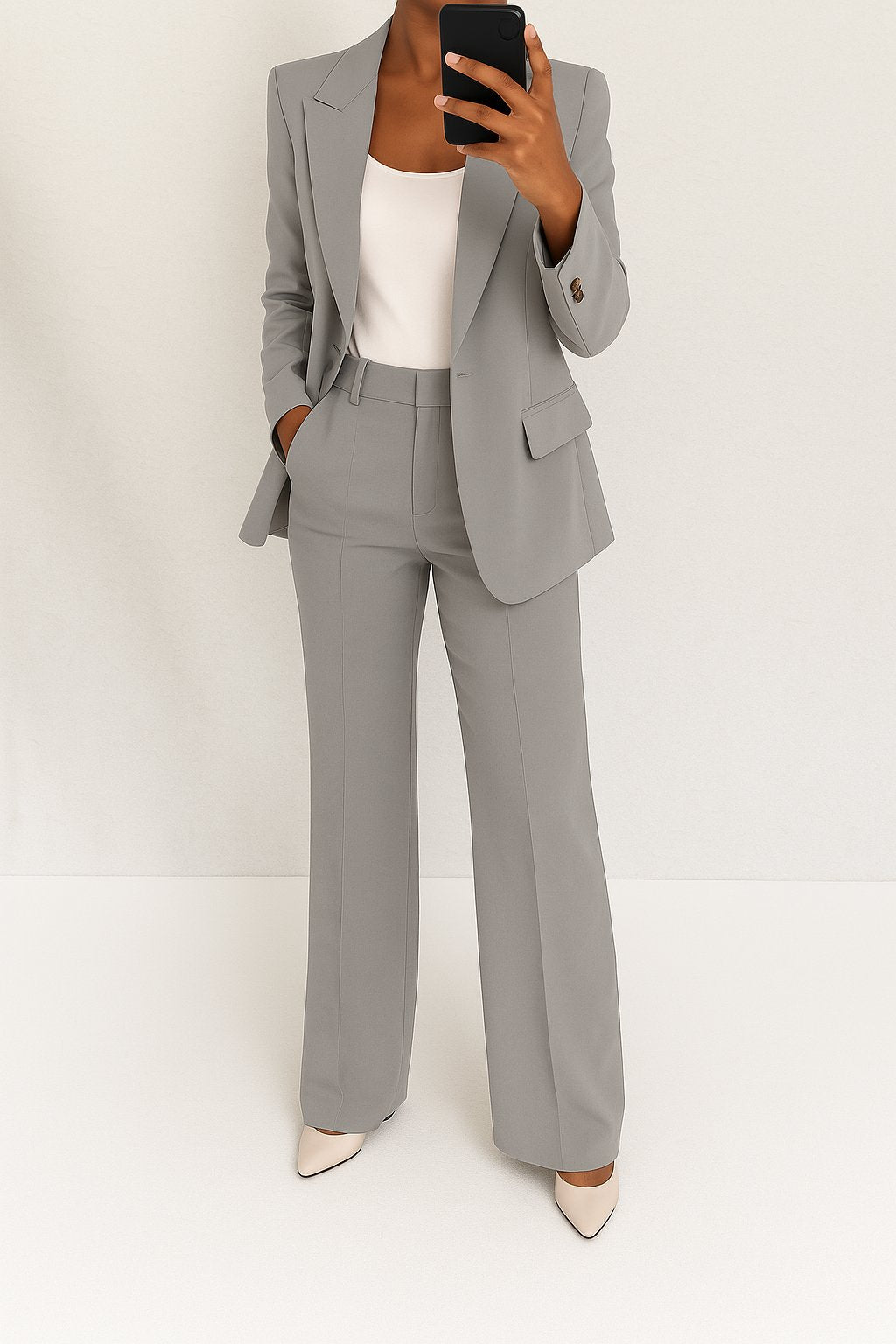 Women Oversized Blazer Set 2 Piece Wide Leg Trousers | Delphine
