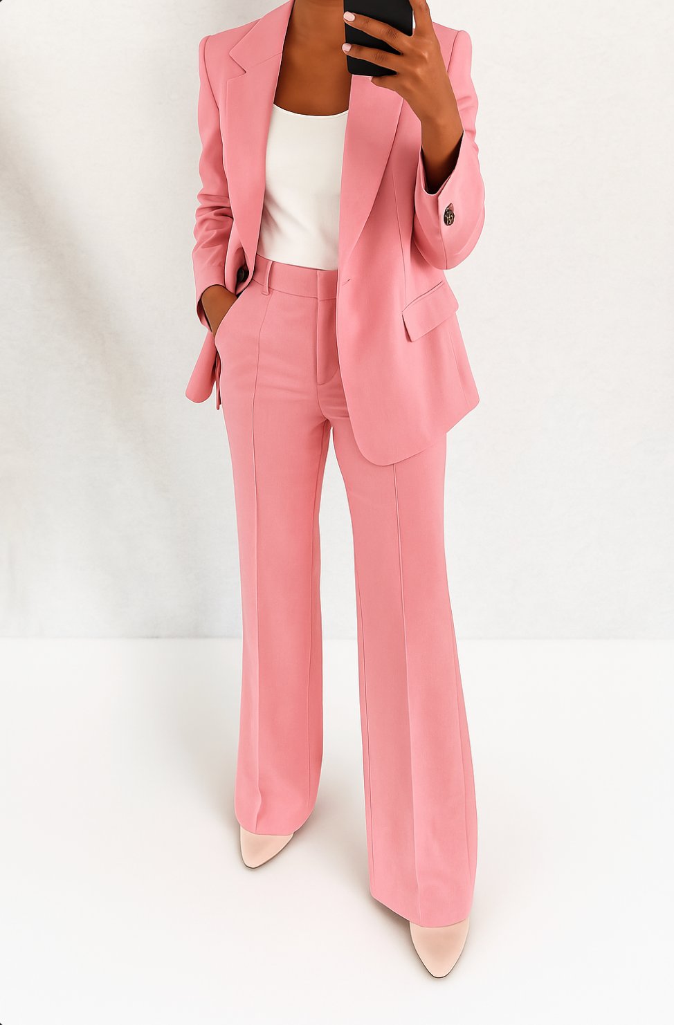 Women Oversized Blazer Set 2 Piece Wide Leg Trousers | Delphine