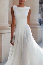 Odette | Women's Sleeveless Midi Dress | Cowl Neck, Pleated A-Line