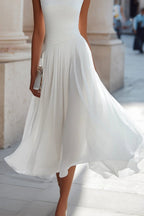 Odette | Women's Sleeveless Midi Dress | Cowl Neck, Pleated A-Line