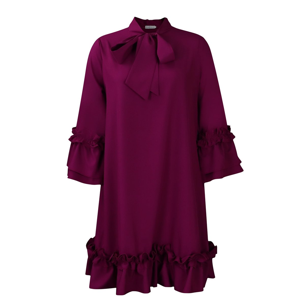 Thea | Women Ruffle Mini Dress Bow Collar