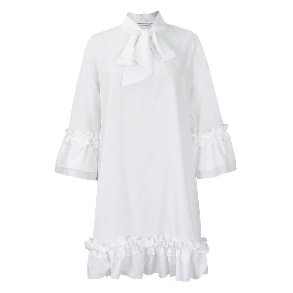 Thea | Women Ruffle Mini Dress Bow Collar
