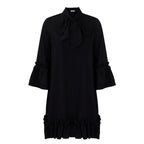 Thea | Women Ruffle Mini Dress Bow Collar