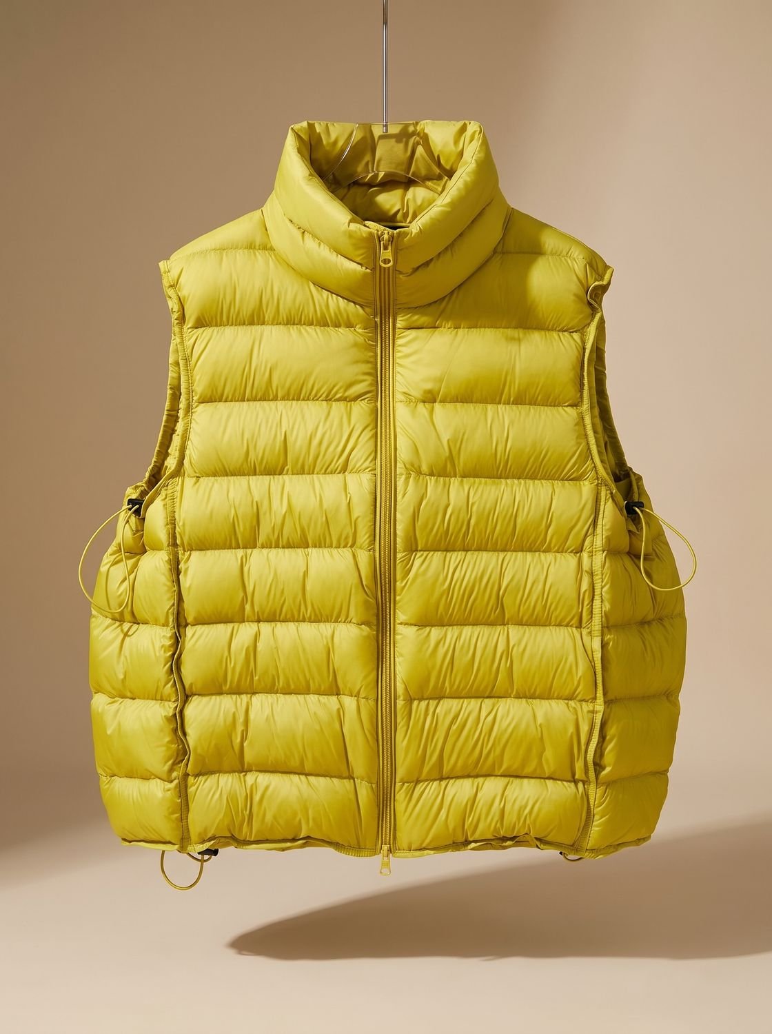 Women Quilted Sleeveless Vest Two Way Zip Stand Collar