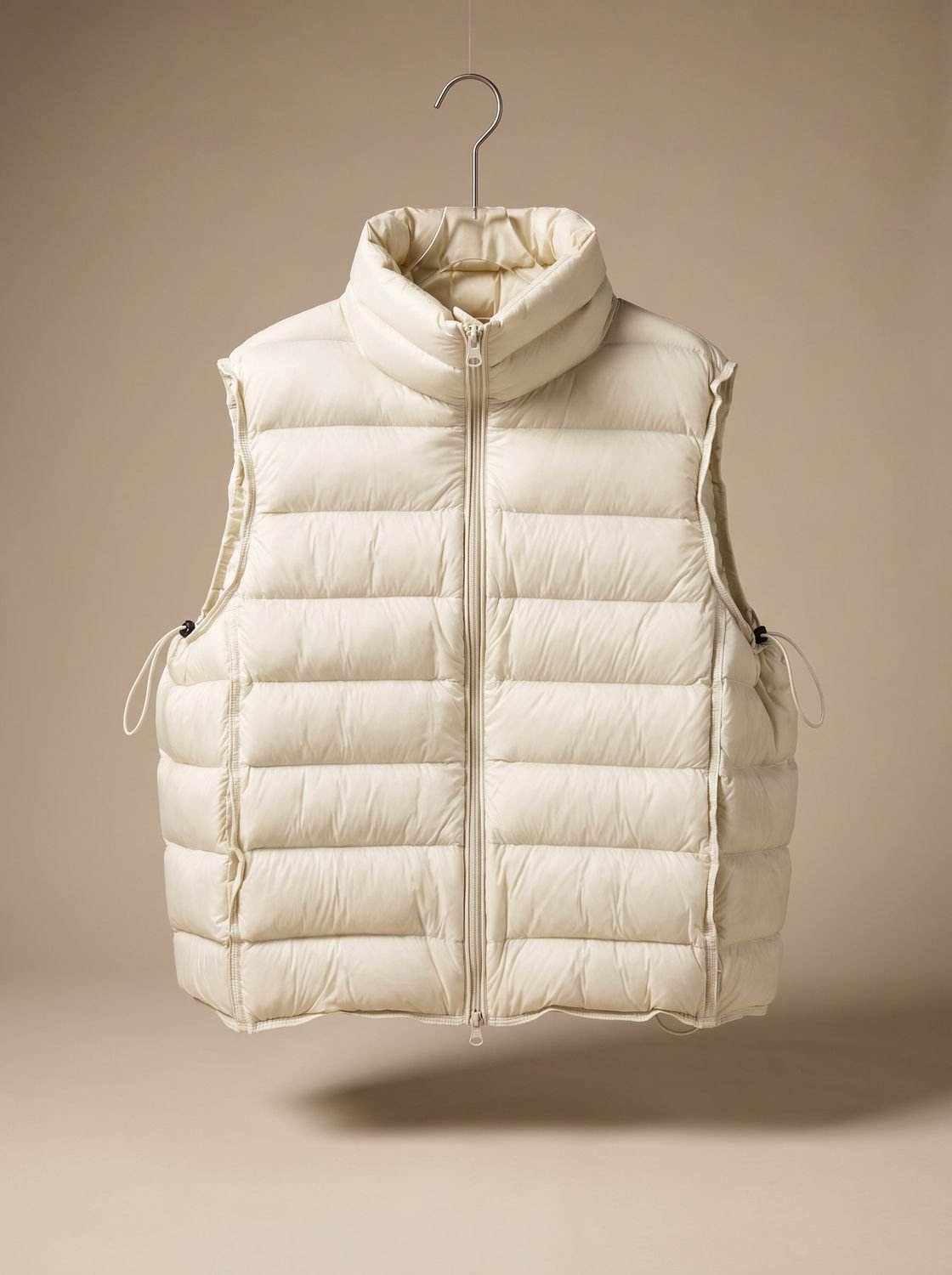 Women Quilted Sleeveless Vest Two Way Zip Stand Collar