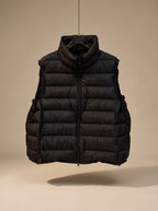 Women Quilted Sleeveless Vest Two Way Zip Stand Collar