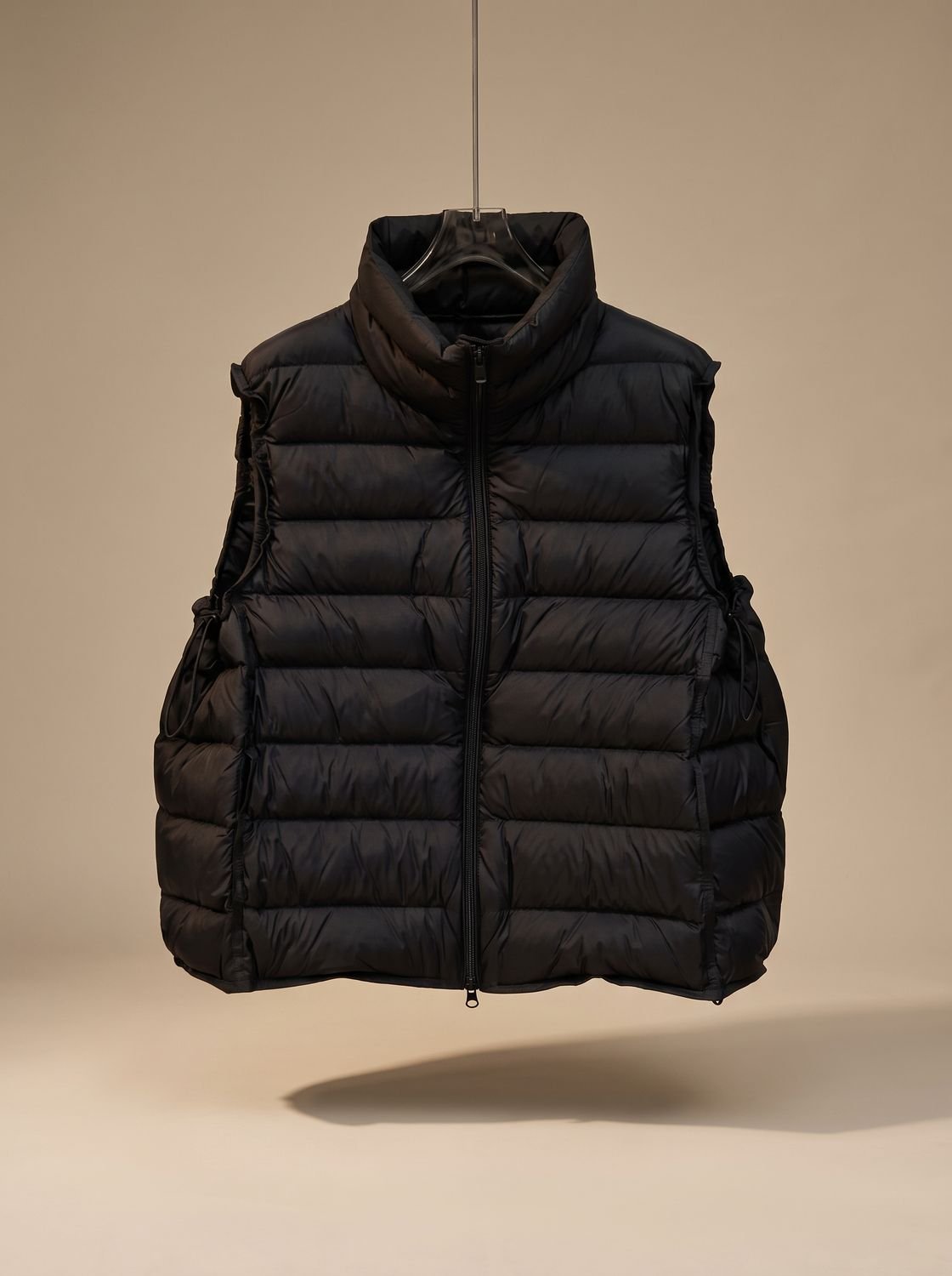 Women Quilted Sleeveless Vest Two Way Zip Stand Collar