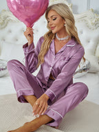 Satin Christmas Pajamas Women | Two Piece Long Sleeve Pajama Set