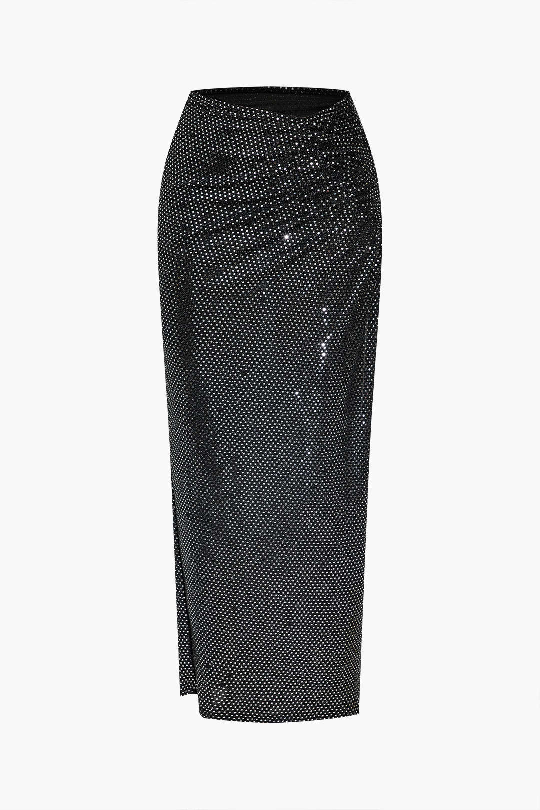 Mila | Two-Piece Skirt Set | Sequin Bustier & Maxi Skirt, Black | Formal