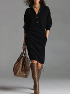 Midi Dress Women Ribbed Knit Bodycon Figure Hugging Slim Fit
