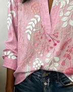 Hazel | Women's Floral Blouse | V-Neck, Lightweight | Spring Summer