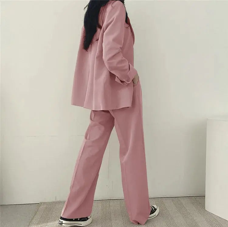 Ondine | Women's Blazer & Straight-Leg Trouser Set | Solid Color