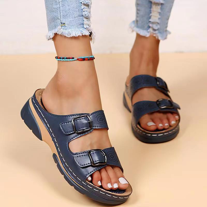 Orthopedic Sandals Women Adjustable Buckle Straps Platform Sole