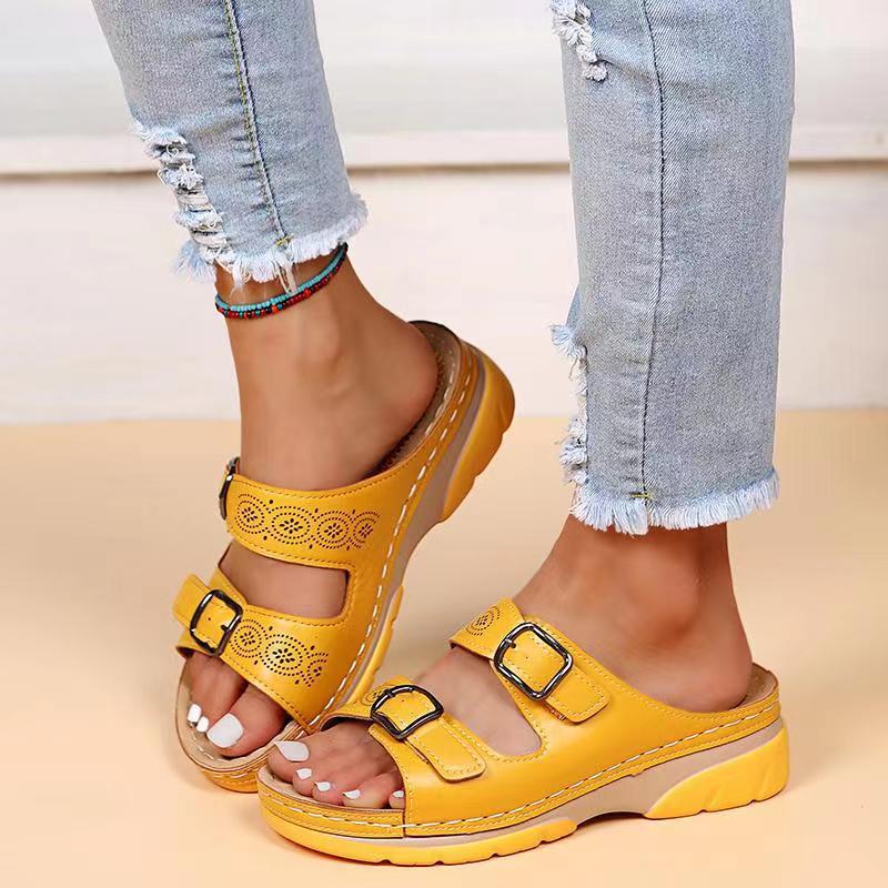 Orthopedic Sandals Women Adjustable Buckle Straps Platform Sole