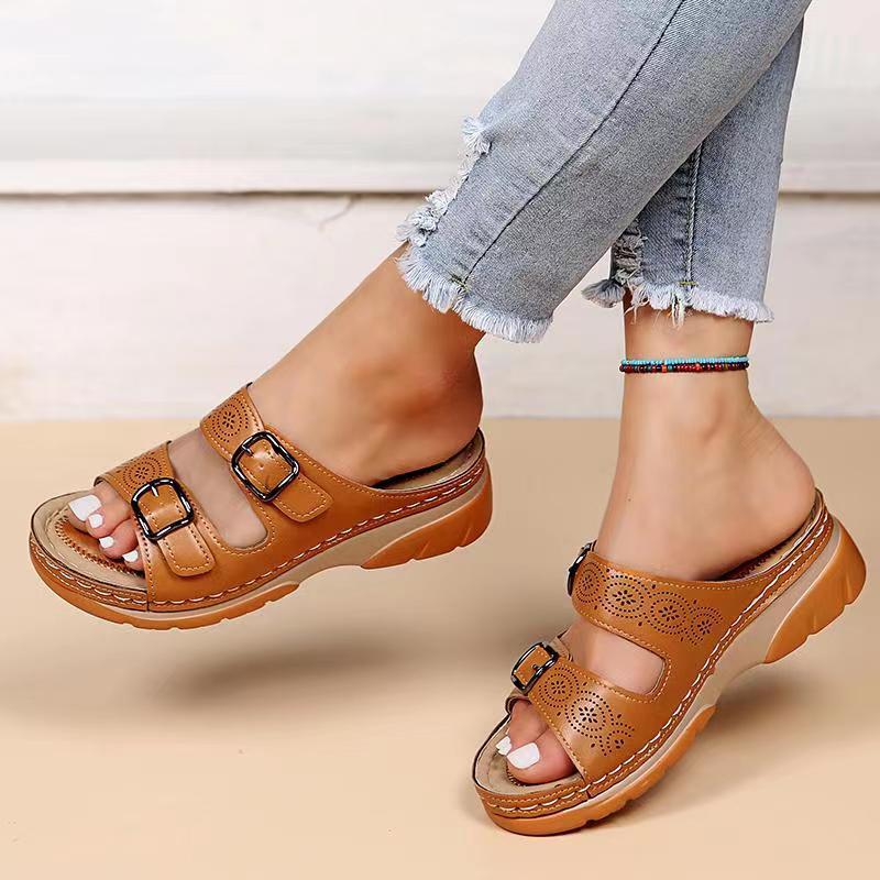 Orthopedic Sandals Women Adjustable Buckle Straps Platform Sole