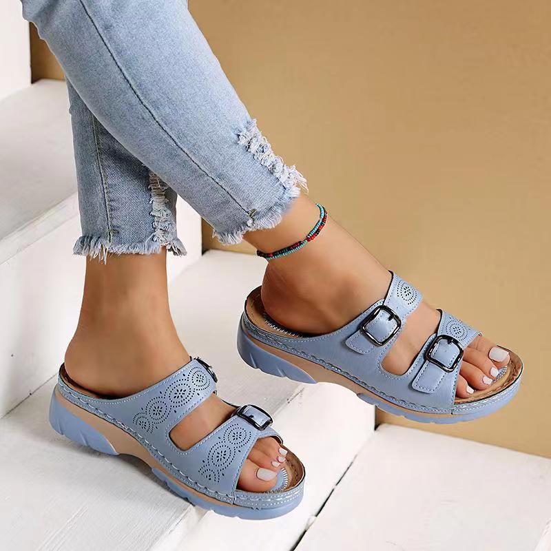 Orthopedic Sandals Women Adjustable Buckle Straps Platform Sole