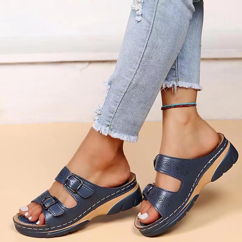 Orthopedic Sandals Women Adjustable Buckle Straps Platform Sole
