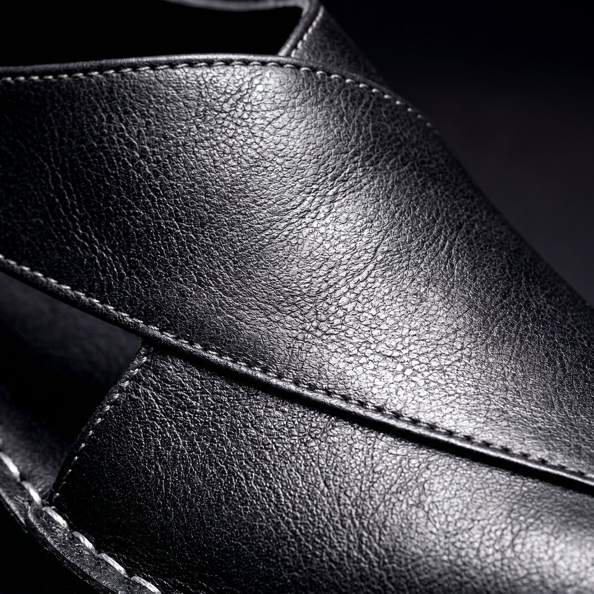 Men's Leather Mules | Backless Slip-On Textured Comfort Shoes