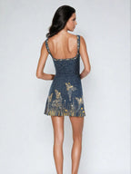 Tindra | Mini Dress | Midnight Blue, Evening Gown | Flowing Silhouette