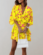 Eira | Midi Dress | Batwing Sleeve, V-Neck | Women's Spring Summer